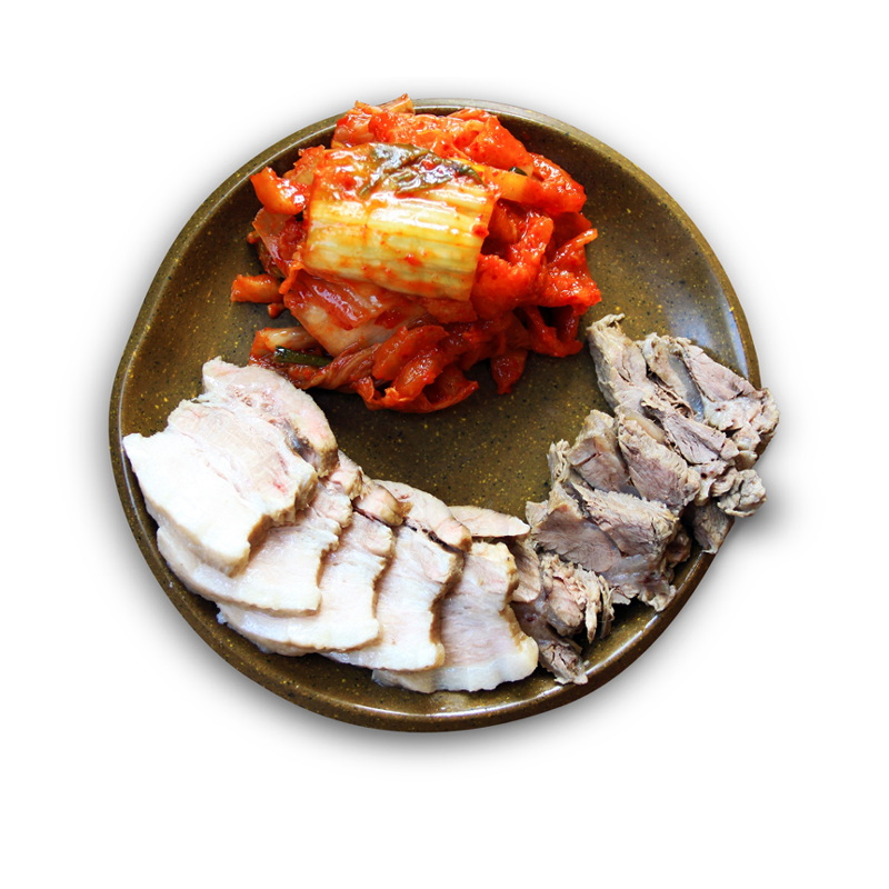 보쌈용 통오겹살 넓이 5cm 절삭 3토막 1.6kg 100g 당 1.335원